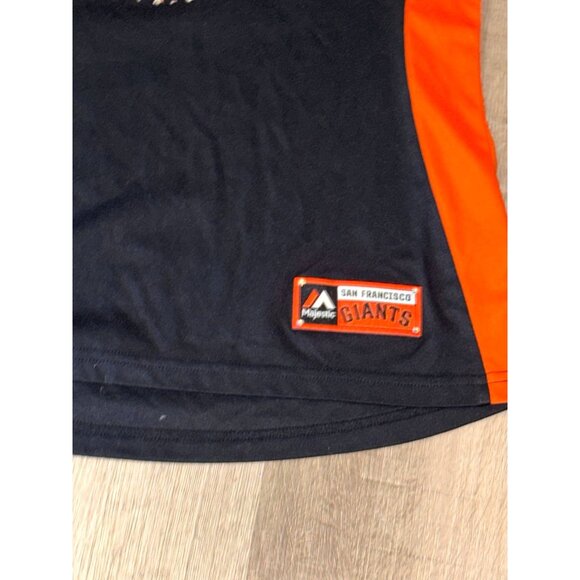 Majestic Fan Fashion San Francisco Giants Womens T-Shirt S Black & Orange Cotton - Picture 3 of 4